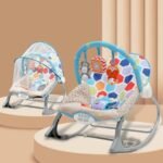 INFANTSO Baby Rocker & Bouncer for 0 to 2 Years (Multi), Portable Rocker for Newborn with Mosquito Net, Calming Vibrations, Soft Music & 3 Hanging Toys, 5-Point Safety Harness