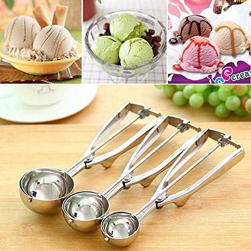 Ice Cream Scoop Cookie Dough Scooper with Trigger Release for Water Melon, Frozen Yogurt Sorbet, Jelly & Baking Digging Spherical Shape, Small (Pack of 1)
