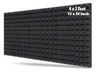 Imaginea 6x3ft Acoustic Foam Sheet for Room |Soundproofing Pyramid Acoustic Sheet Panels for Wall Room Noise Reducer Sound Absorber Acoustic Foam Panels Acoustic Room Treatment (Black, Pack of 1)