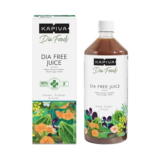 Kapiva Dia Free Juice, 1L | Clinically Proven Diabetic care | Amla, Karela, Jamun, Guduchi & 7 More
