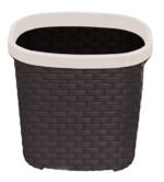 Kuber Industries Plastic Open Plastic Dustbin Without Lid|Garbage Bin, Trash Can, Waste Bin, 7 Litre (Brown)