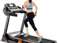 LET'S PLAY LP-100 Automatic Incline Treadmill for Home Foldable Running Machine|6HP Peak AC Motor, Suspension, Oil Less Belt Technology, 150Kg User Weight, 16Km Max Speed [5 Year Warranty], Black