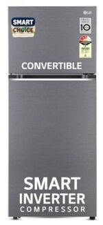 LG Smart Choice, 322 L, 3 Star, Frost-Free Smart Inverter Double Door Refrigerator (GL-S342SDSX, Dazzle Steel, Convertible with Express Freeze)