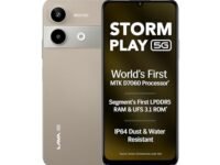 Lava Storm Play 5G (Dune Titanium, 8+8*GB RAM, 256 GB Storage)|India's First MT D7060 Processor with 525k Antutu |50 MP AI Camera | 6.75" HD+ Display| 5000 mAh Battery |IP64 Dust & Water Proof