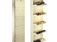Laxmi KAPAT 5 Door Metal Wall Mounted Shoe Rack Stand for Home with Central Locking, Can Hold Upto 20 Shoes Pair, 3 Year Warranty (67 x 20 x 6 Inch, Ivory)