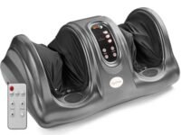 Lifelong Foot Massager Machine For Pain Relief With Kneading Function - Also Used As Leg Calf Massager - Corded Electric Foot Massage Machine For Home With Customizable Settings (LLM360), Grey