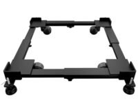 Lifelong Universal & Adjustable Metal Washing Machine Stand (5 KG to 12 KG) | Trolley with Wheels | Single/Double Door Fridge Stand, Air Cooler Stand | 170 KG Capacity, 4 Anti Vibration Pads | Black