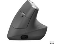 Logitech MX Vertical Wireless Mouse with Free Adobe Subscription, Ergonomic Design Reduces Muscle Strain, Move Content Between 3 Windows and Apple Computers, Rechargeable, Graphite