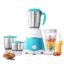 Longway Super Dlx 750 Watt Juicer Mixer Grinder with 4 Jars for Grinding, Mixing, Juicing with Powerful Motor | 2 Years Warranty | (White & Blue, 4 Jars)