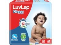 LuvLap Baby Diaper Pants M Size (Medium), with Aloe Vera Lotion for rash protection, Pack of 72 Count, with upto 12Hr protection For babies of 7 to 12Kg