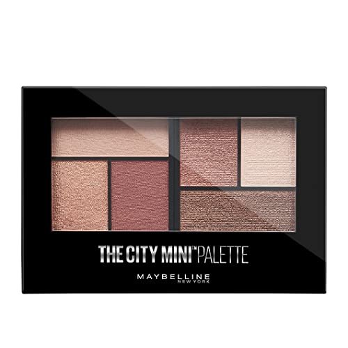 Maybelline New York The City Mini Eye Shadow Palette - 5th Avenue Sunset, 6 Highly Blendable Shades, Shimmer & Metallic Finish. The City Mini Eyeshadow Palette is Pigmented & Long-lasting