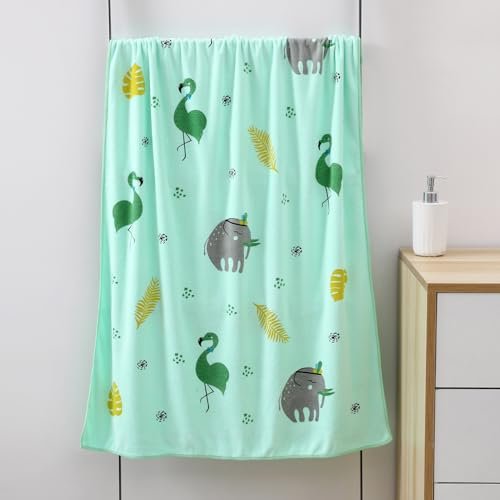 Mee Mee Micro Fiber Baby Bath Towel for New Born | Wash Cloth, Quick Absorbent, Extra Soft Cotton Towels for Kids/Toddlers/Infants/Babies, Pack of 1, Green 70X110 CM