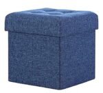 Multipurpose; Luxury Furniture Square Foldable Storage Ottoman Foot Rest Short Children Sofa Stool Bench for Bedroom Home Office X-Large Size (38 X 38 X 38 C.M.) (38 * 38 * 38, Blue)