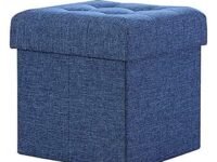 Multipurpose; Luxury Furniture Square Foldable Storage Ottoman Foot Rest Short Children Sofa Stool Bench for Bedroom Home Office X-Large Size (38 X 38 X 38 C.M.) (38 * 38 * 38, Blue)