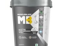 MuscleBlaze Biozyme Performance Whey Protein Powder, Chocolate Hazelnut (4kg / 8.8lbs) | 25g Protein Per Scoop | Clinically Tested 50% Higher Protein Absorption