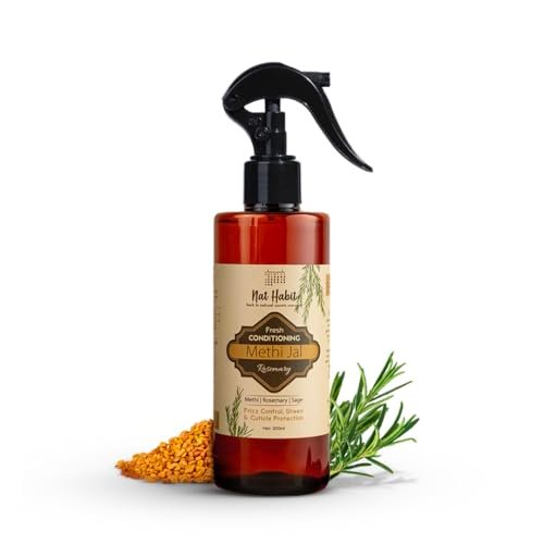 Nat Habit Rosemary Water Conditioning Methi Jal - Hair Serum, Hair Spray For Hair Growth, Hairfall Control, Smoothening, Softening With Apple Cider Vinegar,Methi, Rosemary & Sage 200ml
