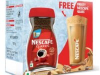 Nescafe Classic Instant Coffee Powder | Indulge In A Delicious NESCAFE Cold Coffee At Home | Jar with Free Frosty Cafe Glass Inside | 190 G/180 G Jar (Weight May Vary)