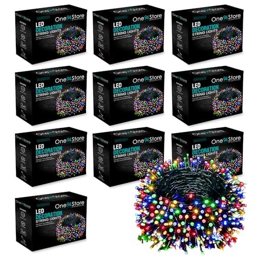 One94Store 36 Ft Multicolor LED Pixel String Lights | 360° Decorative Copper Wire Fairy Lights for Diwali, Christmas, Wedding, Party & Home Decor | Bright Serial LED Lighting | Pack of 10