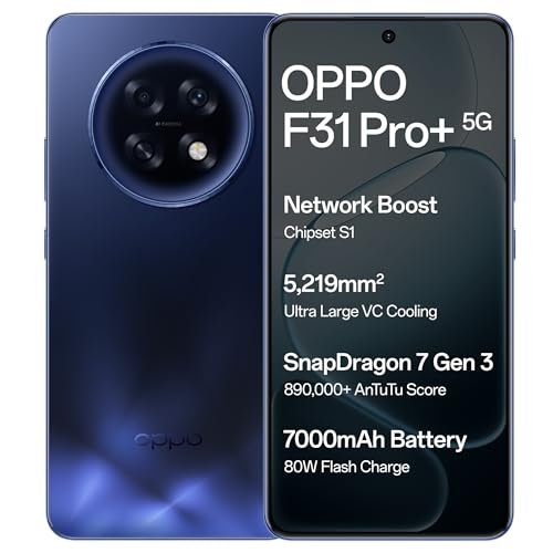 Oppo F31 Pro+ 5G (Gemstone Blue, 12GB RAM, 256GB Storage)