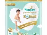 Pampers Premium Care Pant Style Baby Diapers | Extra-Large (XL size) | 36 Count | Voted India's Softest | All-in-1 with 360 Cottony Softness Diapers | 12-17kg