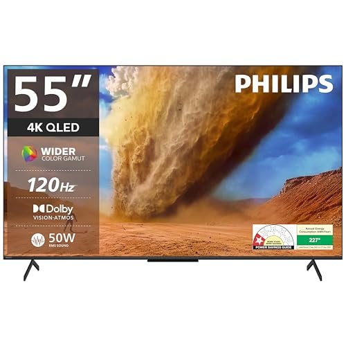 Philips 139 cm (55 inches) 8300 Series 4K Ultra HD Smart QLED Google TV 55PQT8300/94