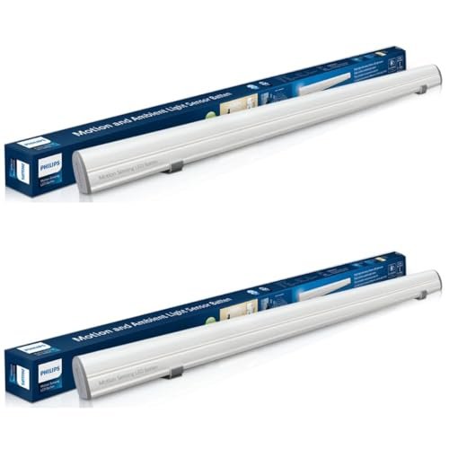 Philips Motion Sensor 20W LED Batten/Tubelight | Motion Sensor Light for Home | Motion and Ambient Light Sensor Batten | Compact 3ft LED Tubelight | Cool White, Pack of 2