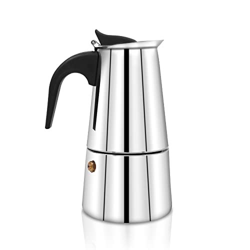 Pigeon Xpresso Stainless Steel Stovetop Coffee Percolator | South Indian Kaapi Maker | Moka Pot Espresso Maker | Mocha Pot Authentic Coffee Brewer- (4 Cups) 350ml,Silver