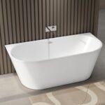Plantex Bathtub For Bathroom/Freestanding Bath tub for Adults/Deep Soaker Bathtub with Overflow, Popup and Drain Pipe (BSM-207A-White-1700mm)