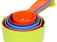 Plastic Baking Measurement Measuring Cups and Spoons Set (Multicolor 5 Piece Big)