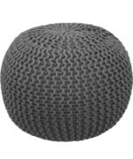 Pouf Puffy for Living Room Sitting Round Ottoman Bean Filled Stool for Foot Rest 40x40x40 cm (Grey)