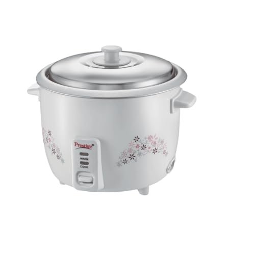 Prestige Delight PRWO-1.5-2 Double Pot Electric Rice Cooker(1.5 liter For Rice-Open Type, White, With Aluminium Cooking Pan-2 Units 3.5 L Pan Volume, 500 W)