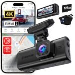 REDTIGER F7N Elite 4K HDR Dual Dash Cam Front & Rear, Sony STARVIS 2 Sensor, 5.8GHz WiFi APP, Built-in 128GB, 3.18" Touchscreen, Voice Control, GPS, 24H Parking Mode, WDR