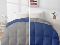 Razzai Double Bed Blanket 500 GSM Winter Comforter Premium Collection Quilted Revesible Comforter (90" x 100" Inches/228cm x 254cm) - Double Bed Comforter|Silver/Medium Blue| TC - 400