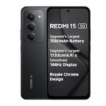 Redmi 15 5G Midnight Black 8GB + 256GB | Segment's Largest 7000mAhA Battery | Segment's Largest Display 17.53cm(6.9) Up to 144Hz | Snapdragon 6s Gen 3 | 18W Reverse Charging | 50MP AI Dual Camera