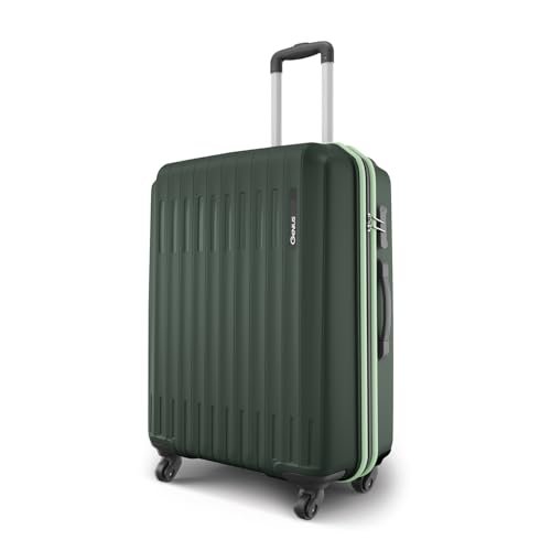 Safari Genius Alley 66cm Medium Check-in Trolley Bag Hard Case Polypropylene, 4 Spinner Wheels, 360 Degree Wheeling Luggage, Travel Bag, Suitcase for Travel, Trolley Bags for Travel, Deep Forrest