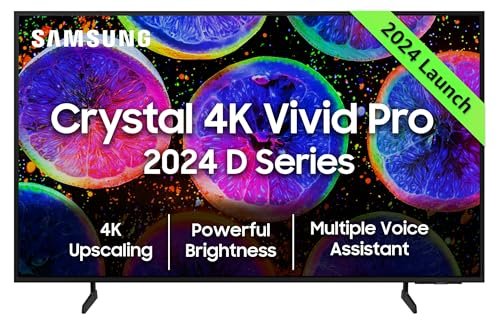 Samsung 138 cm (55 inches) D Series Brighter Crystal 4K Vivid Pro Ultra HD Smart LED TV UA55DUE77AKLXL (Black)