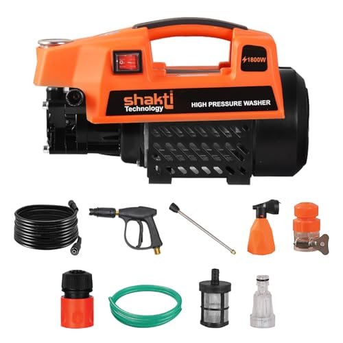 Shakti Technology S3 High Pressure Car Washer Machine 1800 Watts and Pressure 120 Bar for Cleaning Car, Bike & Home (S3)