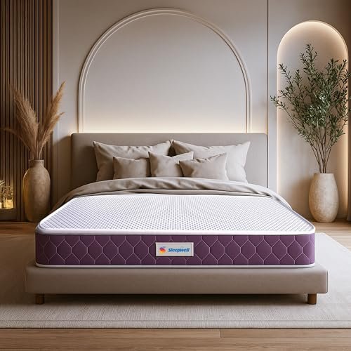 Sleepwell Ortho Mattress | High Density Resitec (HR) Foam | Medium Firm | Memory Foam | Breathable Fabric | Queen Size Mattress | 78X60X6 | 10 Yrs Warranty| Anti Microbial