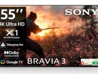 Sony BRAVIA 3 Series 139 cm (55 inches) 4K Ultra HD AI Smart LED Google TV K-55S30B (Black)