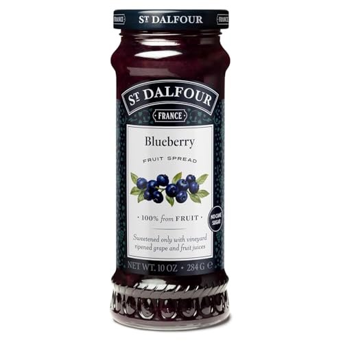 St Dalfour Blueberry Fruit Spread 284 g | No Added Sugar | 100% from Fruit | No Added Preservatives, Colours, Flavors or Sweeteners | No Corn Syrup | Traditional French Recipe