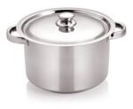 Stainless Steel Stock Pot with lid 6.2 Liters - Silver 24cm (Diameter 24 CM, Height 15.0 CM)