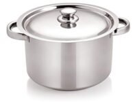 Stainless Steel Stock Pot with lid 6.2 Liters - Silver 24cm (Diameter 24 CM, Height 15.0 CM)