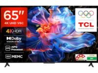 TCL 164 cm (65 inches) Metallic Bezel Less Series 4K Ultra HD Smart LED Google TV 65V6C (Black)