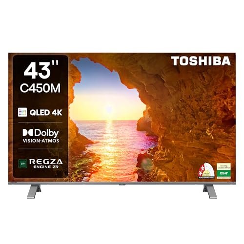 TOSHIBA 108 cm (43 inches) C450ME Series 4K Ultra HD Smart QLED TV 43C450ME (Silver)