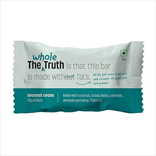 The Whole Truth - Protein Bar - Coconut Cocoa (52g) - No Added Sugar - All Natural