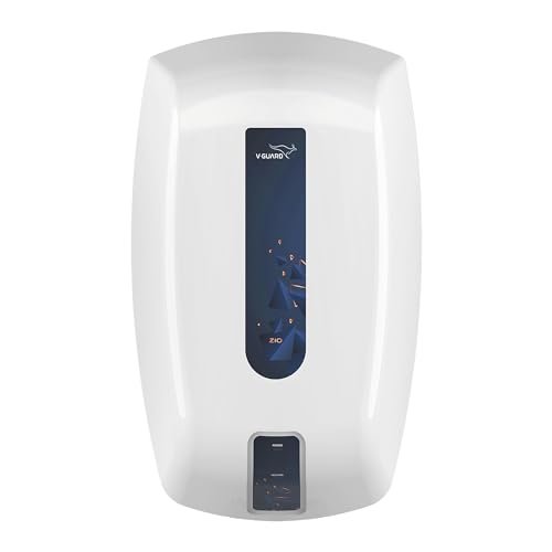 V-Guard Zio Geyser 5 Litre Instant Water Heater | Advanced Multi-Layered Safety | 3000 W Powerful Heating | Suitable For Kitchen & Bathroom | 5 Year Inner Tank Warranty by V-Guard | White-Blue