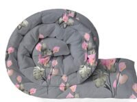 VAS COLLECTIONS 220 GSM Microfiber Reversible AC Comforter/Blanket for Winter/Quilt/Duvets for King Size Double Bed (230X250 cm, Pink& Grey)