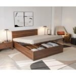 Wakefit Bed | Queen (78 X 60) Engineered Wood Bed Hydraulic, 1 Year Warranty - Taurus - Columbian Walnut