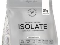Wellbeing Nutrition Whey Protein Isolate 1kg Unflavoured | 31g Protein, 7.1g BCAA | 4B CFU Probiotics & Natural Digestive Enzymes | Fast Absorbing, No Bloating, Easy to Digest | Faster Muscle Recovery