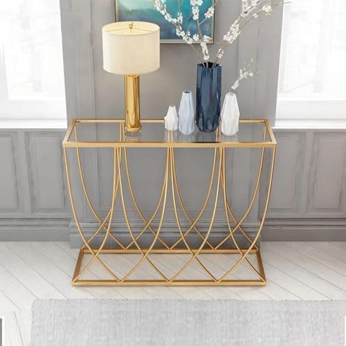 Weston Crafts Modern Minimalist Glass Coffee Console Table, Hotel Door Partition Wall
